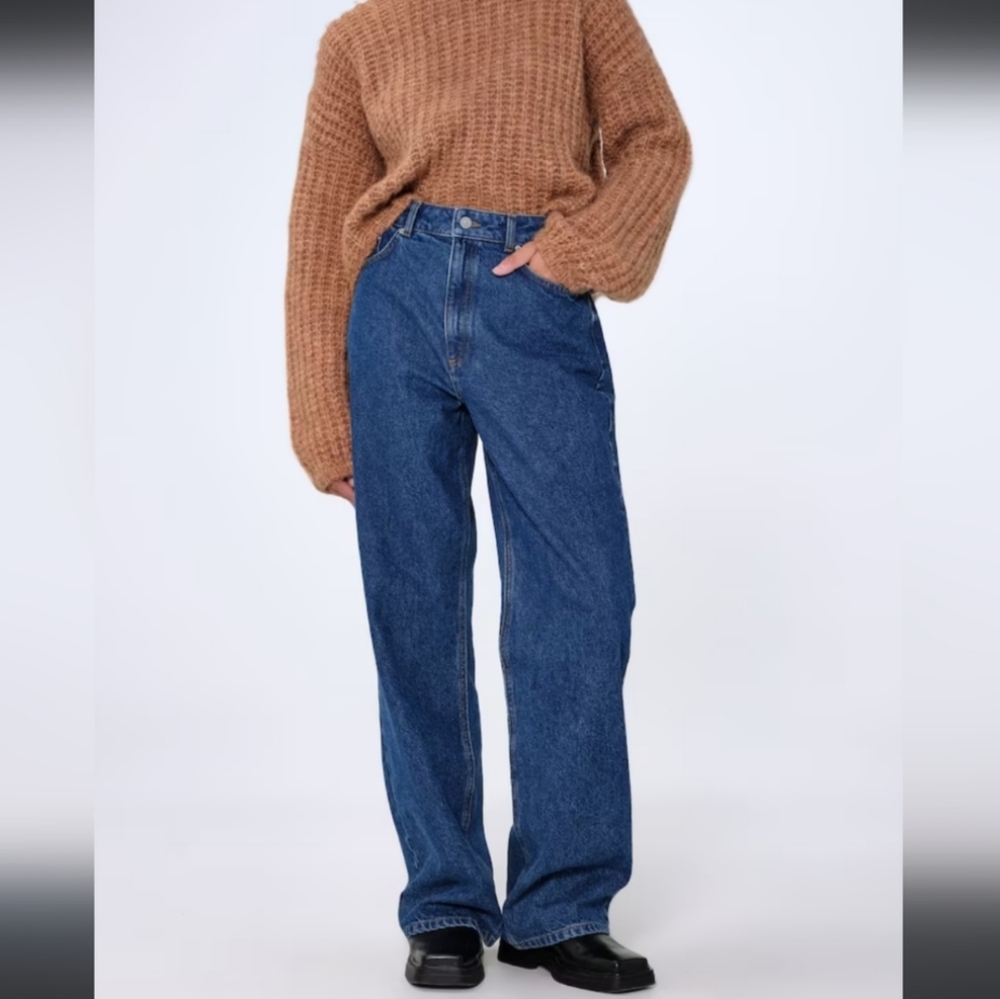Aligne Gigi Mid Wash High Rise Loose‎ Straight Leg Jeans Size 25